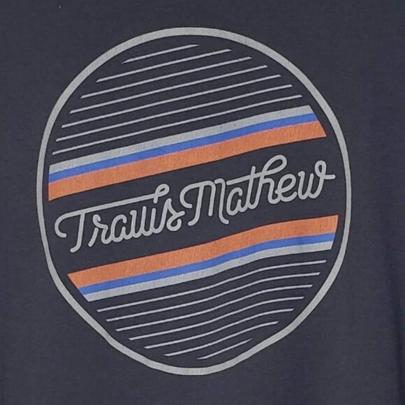 Travis Mathew T Shirt Men's Chunky Round Chest Logo Casual Everyday Crew Neck M - Picture 2 of 5